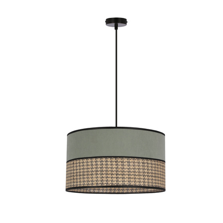 GROSSETO LAMPA WISZĄCA CZARNY 1X60W E27 ABAŻUR DUO SZARO BEŻOWY+MIĘTOWY Candellux 31-24053