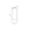 Szary słupek ogrodowy ramka 60cm LED 3000K ARIUS M GRAY IP54 Tk Lighting 19004