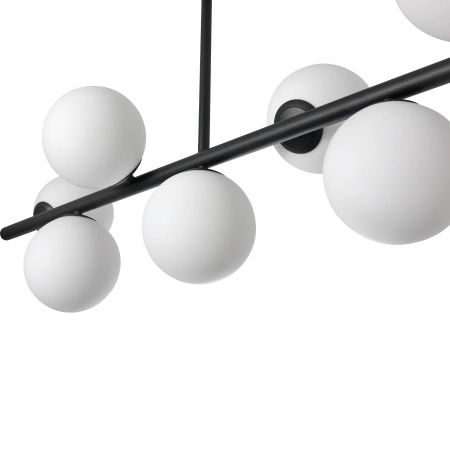 Lampa wisząca czarna siedem białych kul 7xE14 PLC0104-BK Yaskr