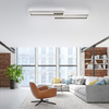 Srebrna lampa sufitowa dwie prostokątne ramki LED sterowane pilotem PAAN Paul Neuhaus 6231-55