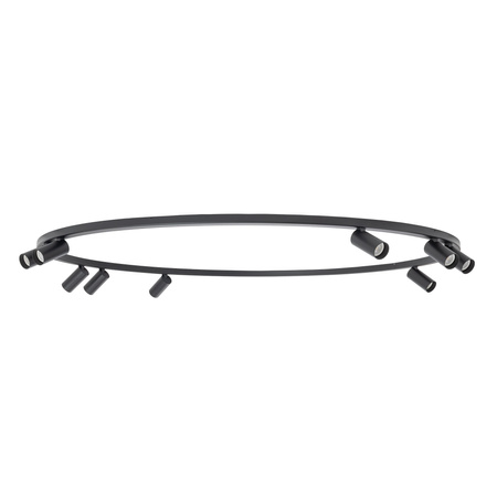 Czarny okrąg sufitowy średnica ok 130cm z 9 reflektorami 9xGU10 FOURTY ROUND Nowodvorski 11950