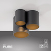 Lampa sufitowa metalowe trzy czarne tuby LED 2700K PURE POINT Paul Neuhaus 6750-18