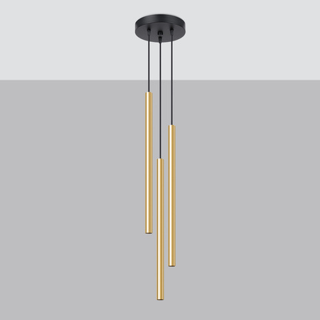 Lampa Wisząca PASTELO 3P złoty połysk Sollux SL.1197