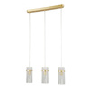 Lampa wisząca potrójna w kolorze złotym szklane rureczki 3xE14 Merto Italux PND-40930-3B-GD