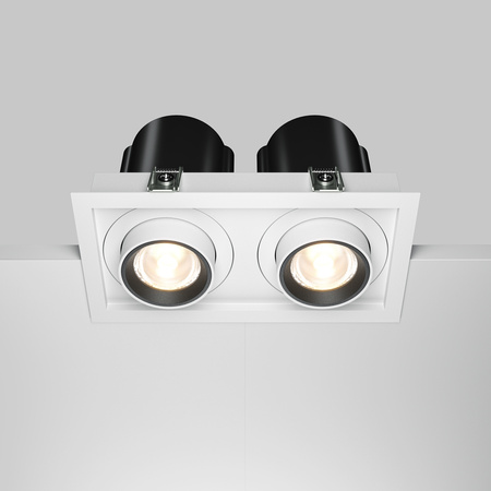 Oprawa podwójna biała wpuszczana z wyjmowanymi reflektorami Hidden LED 3000K DL095-02-10W3K-W Maytoni