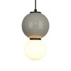 Lampa wisząca szara kula z ceramiki 15cm wraz ze szklanym białym kloszem LED 3000K Pieve Italux PND-95221-1S-GR