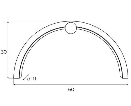 KINKIET do łazienki 60cm MAXLIGHT W0334 TRIO ARC MATT BLACK IP44