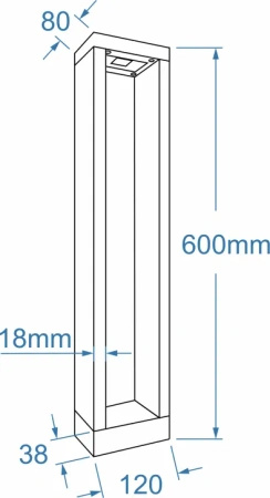 Słupek ogrodowy ramka 60cm w ciemnoszarym kolorze CAVALIO 60 IP65 3000K DGR Azzardo AZ7139