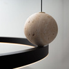 Lampa wisząca czarny okrąg 50cm LED z dekoracyjnymi kulami z kamienia Solaris 3000K Maxlight P0613