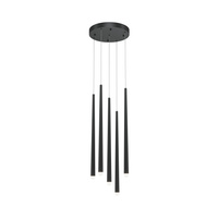 Lampa wisząća 5 czarnych sopli na kole LED Cascade MOD132PL-L30BK Maytoni