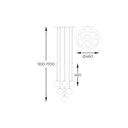 Lampa wisząca ARCTURUS G9 LED Zuma Line P0574-07F-F7AA