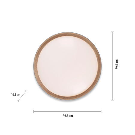 Okrągła szara lampa sufitowa 40cm EMILIA z funkcją ściemniania SwitchMo Just Light 14347-15