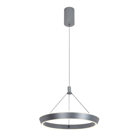 Lampa wisząca okrąg w kolorze szarym 40cm LED 3000K/4000K/6000K Ottana Italux PND-64739-S-GR