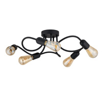 WAVE BLACK LAMPA SUFITOWA 5 PŁ E27 TK Lighting 4408