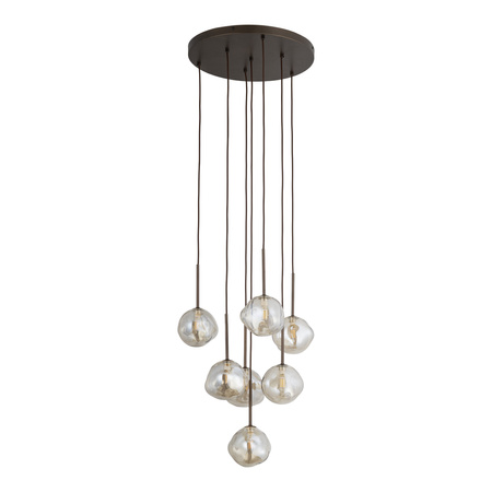 Lampa wisząca z koniakowymi szklanymi nieregularnymi kloszami LAVA BROWN 7xG9 Tk Lighting 11328