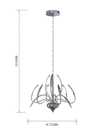 Lampa wisząca Tokyo chrom Aviano Lighting 5326-1201