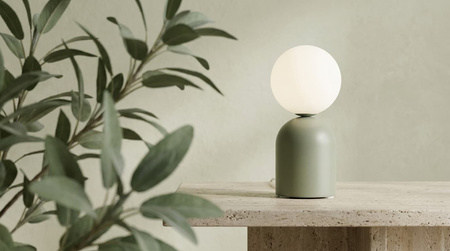 Szałwiowa lampka stołowa z białym kloszem KONI Kaja Lighting K-5974
