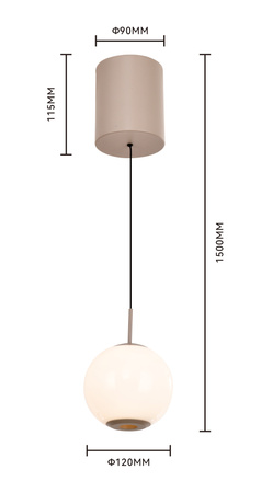 Lampa wisząca jedynka LED Luberon kaszmirowa Aviano Lighting 6051-113