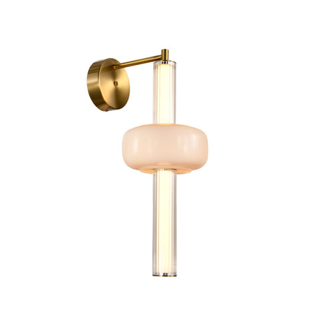 Kinkiet mosiężny biała tuba z kloszem PURAS 12W LED 3000K Candellux Studio 21-50601