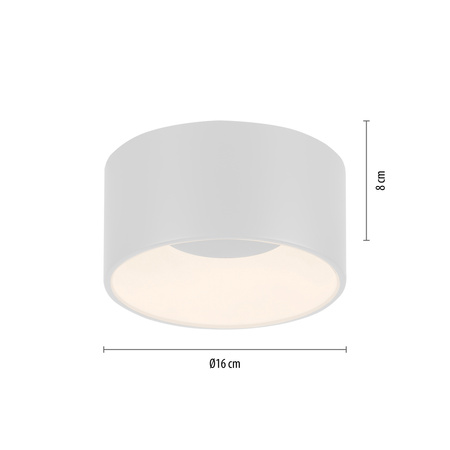 Okrągła biała oprawa natynkowa o średnicy 16cm TANIKA LED z funkcją SimplyDim Just Light 14325-16