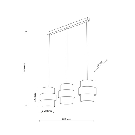 Lampa wisząca potrójna abażury z juty CALISTO JUTA 3xE27 Tk Lighting 10978