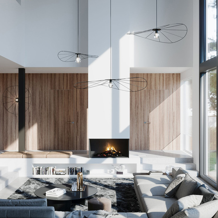 Lampa wisząca ESKOLA 140cm czarna metalowa THORO Sollux Lighting TH.012CZ