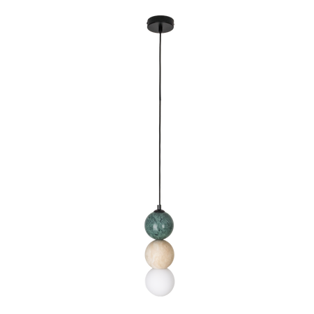Lampa wisząca szklana kula wraz z dwoma dekoracyjnymi kulami z kamienia naturalnego Maxlight P0665 Alice