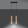 Lampa wisząca LINO 2 naturalne drewno Sollux SL.0637