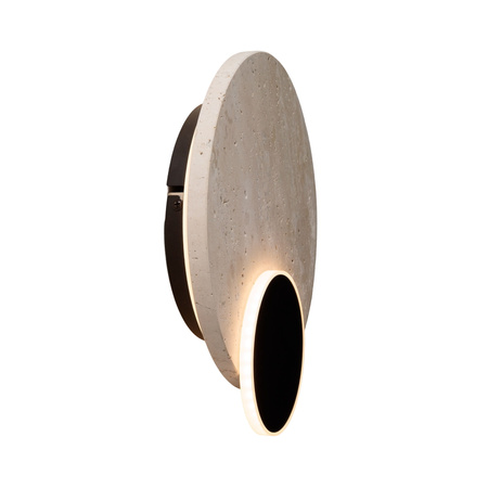Okrągły kinkiet LED wykonany z trawertynu o średnicy około 18cm Travertino Maxlight W0394