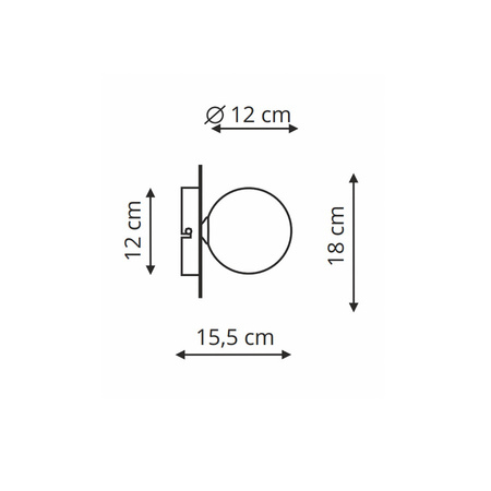 Kinkiet Roma czarny 1xG9 Light Prestige LP-1345/1W BK