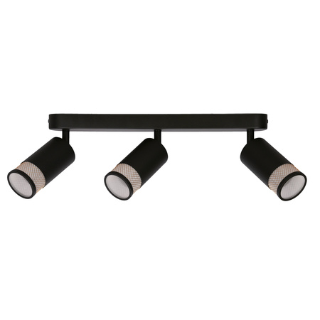 Flin lampa sufitowa listwa czarny 3x15W GU10 klosz czarny+złoty Candellux 93-27689