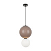 Lampa wisząca kula z ceramiki 25cm plus szklany biały klosz LED 3000K Pieve Italux PND-95221-1L-BR