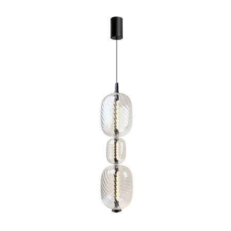 Lampa wisząca trzy szklane bezbarwne klosze na pionowym profilu PLAYA 12W LED 3000K Candellux Studio 33-50519