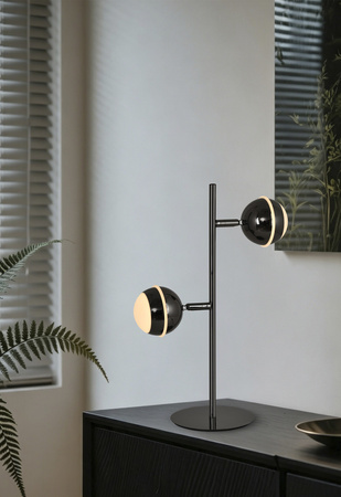 Lampa stojąca dwójka Biarritz LED czarny chrom Aviano Lighting 8047-205