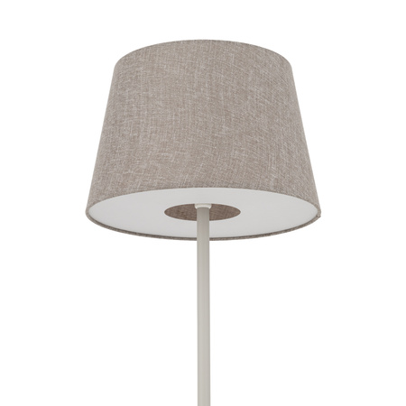 Lampa podłogowa beżowa z abażurem w jedwabisto szarym kolorze 1xE27 TUTOIA Nowodvorski 11683