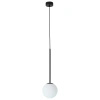 Czarna lampa wisząca z biała szklaną kulą o średnicy 15cm Bolti 1xE14 PL0112-BK Yaskr