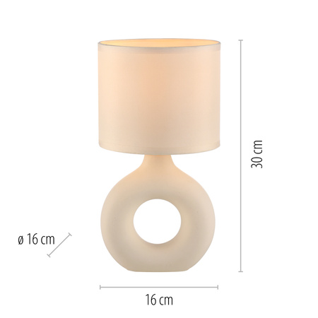 Lampka stołowa ceramiczna beżowa z abażurem CARARA 1xE27 Just Light 14193-39