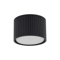 Ryflowana tuba sufitowa w kolorze czarnym 1xGX53 FERRO BLACK Tk Lighting 11655