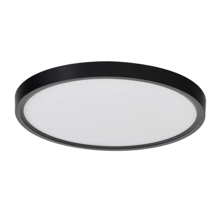 Okrągły czarny plafon LED 50cm z dodatkowym podświetleniem sufitu ARNOR 50 ROUND CCT (30W+20W) BK AZZARDO AZ6543