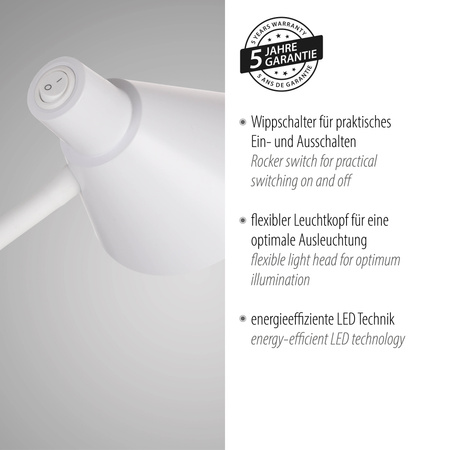 Lampka biurkowa biała PIXIE LED 3000K Just Light 11248-16