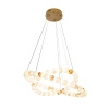 Efektowna złota lampa wisząca dwa okręgi z koralików z kamienia naturalnego LED 3000K Coralys MAXLIGHT P0623D
