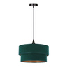 Scopello lampa wisząca czarny 1x60 e27 abażur duo 35+30 velur but.zieleń\złoto Candellux 31-19684