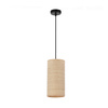 Fleri lampa wisząca czarny 1x60 e27 abażur 12x25 beżowy ratan Candellux 31-19622