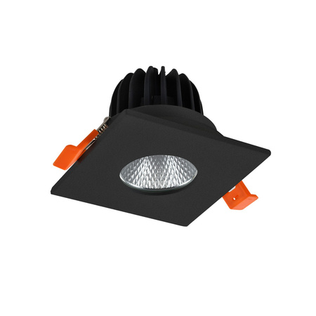 Kwadratowe oczko podtynkowe w kolorze czarnym CLEAN S IP44 7W CCT SWITCH BK AZZARDO AZ5989