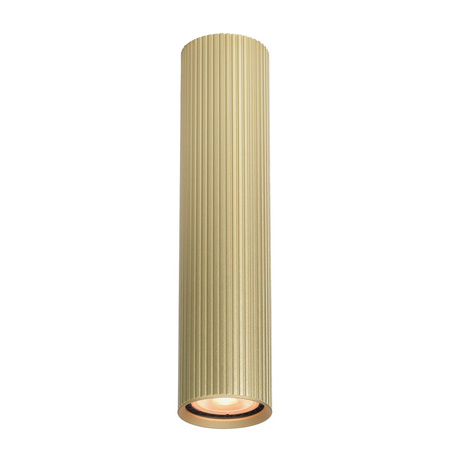 Złota długa tuba 24cm ryflowana 1xGU10 Rilok Italux CLN-83920-L-GD