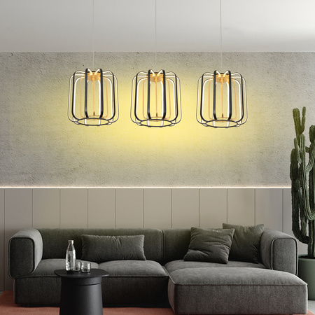 Lampa wisząca potrójna prosta z trzystopniowym ściemniaczem typu "klik" Xara Aviano Lighting 7210-0310