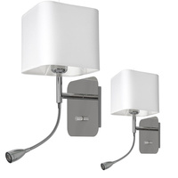 Kinkiet Napoli z dodatkowym giętkim ramieniem 1xE27 + 1W LED Biały / Chrome Milagro ML63600
