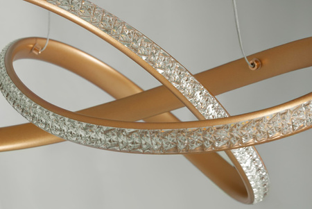 Ledowa, złota lampa wisząca do sypialni FONDI Kaja Lighting K-8237