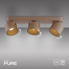 Brązowa podłużna lampa sufitowa trzy tuby LED 2700K PURE CUP Paul Neuhaus 6227-97 