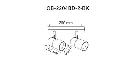 Lampa sufitowa, Kinkiet FORI GU10 Zuma Line OB-2204BD-2-BK